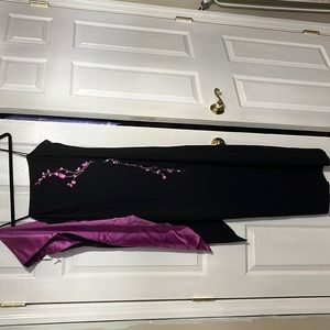 Elegant embroidered black formal gown